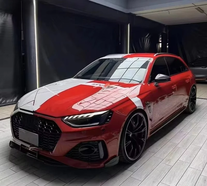 عالية الجودة الوفير Rs4 Abt ألياف الكربون طقم الجسم ل B9 Rs4 سبويلر الجبهة الشفة الناشر B9 Rs4 طقم الجسم #6