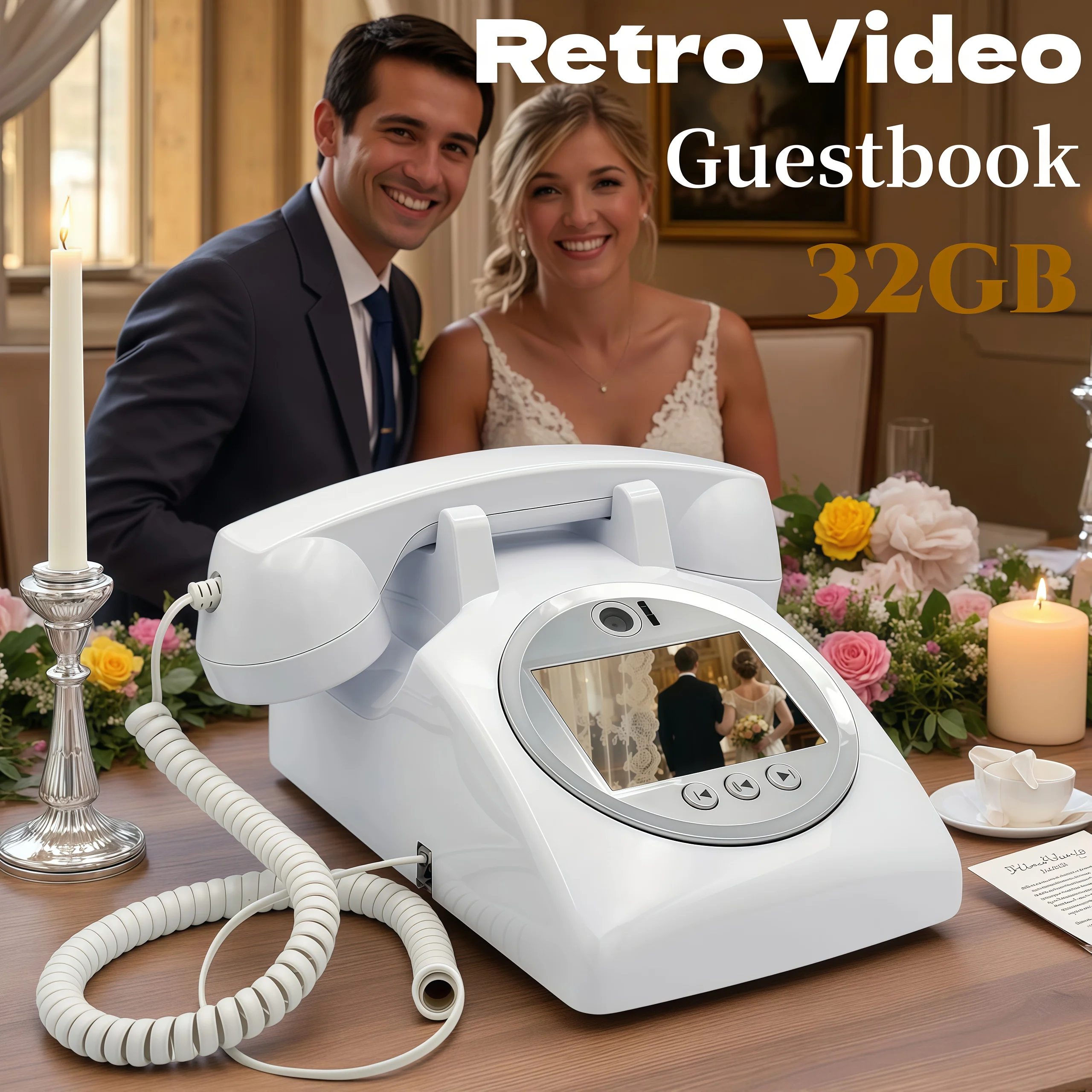 

Video Guestbook Message Vintage Phone Recording For Party Guest Voicemail Greeting Recordings and Memories Wedding Audio Phone