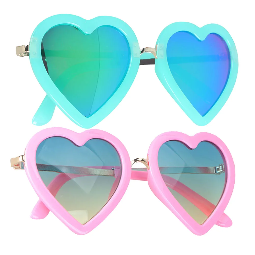

2Pcs Decorative Heart Design AntiUV Kids Party Child Heart Design Sunglasses Stylish Accessories Outdoor Gift Ideas