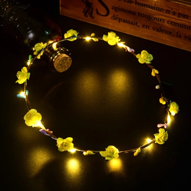 A9LB Pack Of 10 LED Floral Headpieces Decoration For Partygoers And Event Enthusiasts