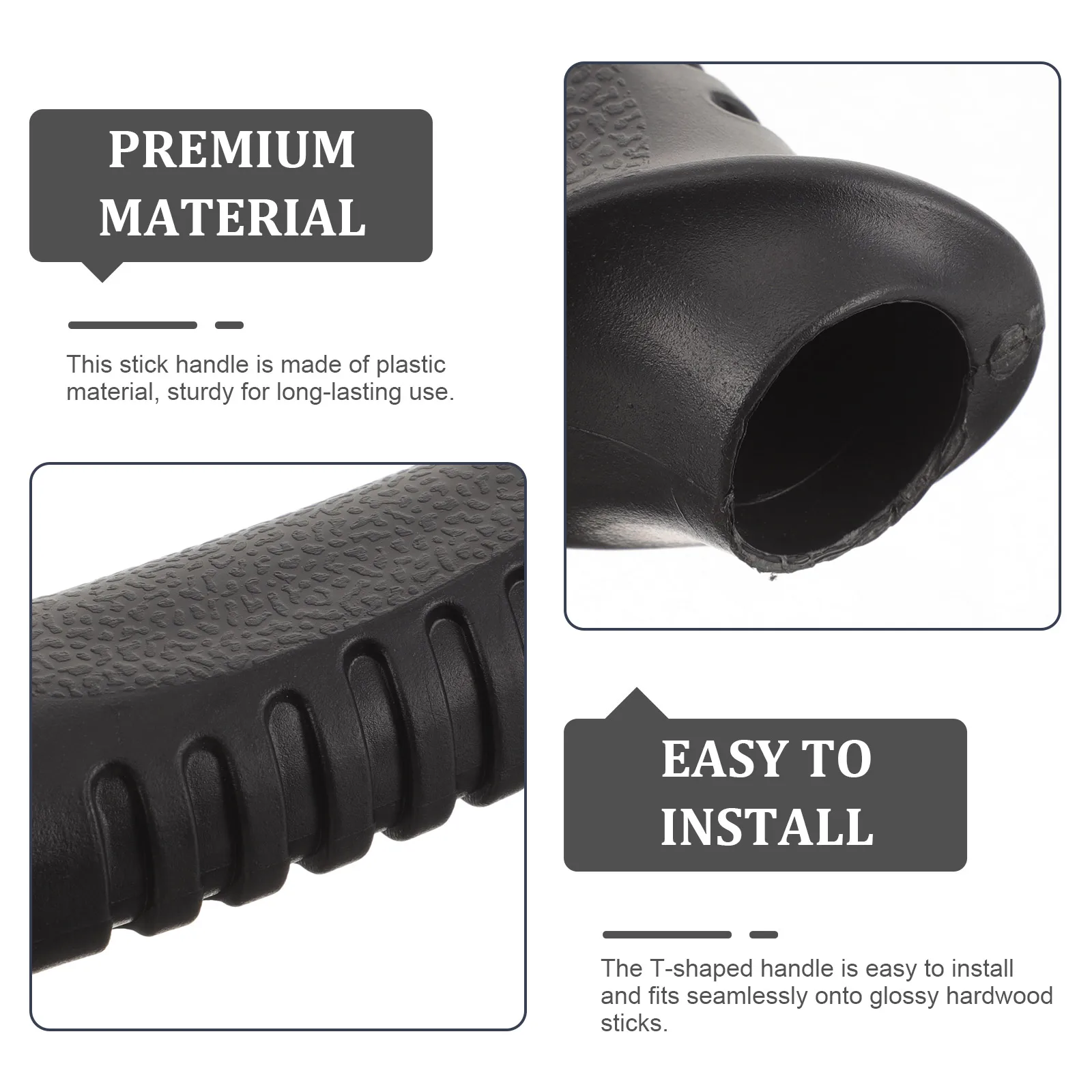 

Plastic Hiking Pole Handle T shaped 20 Pipe Black Walking Stick Replacement Knob for Men Women Stick Handle Outdoor