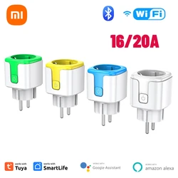 Xiaomi-Tuya EU Smart Socket com Monitoramento de Energia, Plug WiFi, Função de Temporização, Controle de Voz, Alexa, Assistente do Google, 16 A, 20A