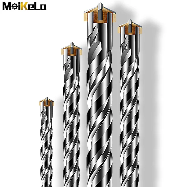 Wiertło do betonu SDS Plus Końcówki krzyżowe 4 frezy 110mm 150 200 350mm500mm Blok cegły ściennej Młot elektryczny Wiertła do muru