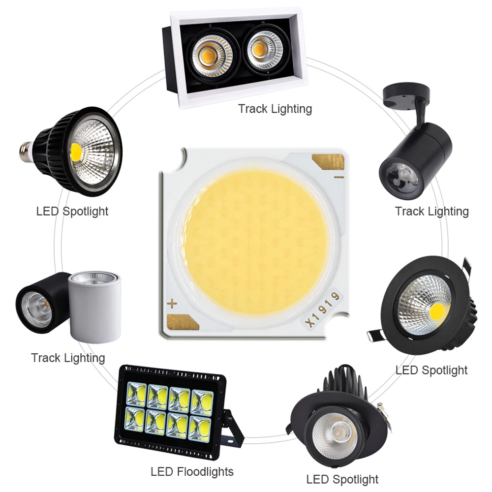 1pcs bridgelux COB Chip 50W 40W 30W 20W 10W  led matrix Lamp 1919 DC30-33V Led ForTrack lightting Floodlight spotlight colorful