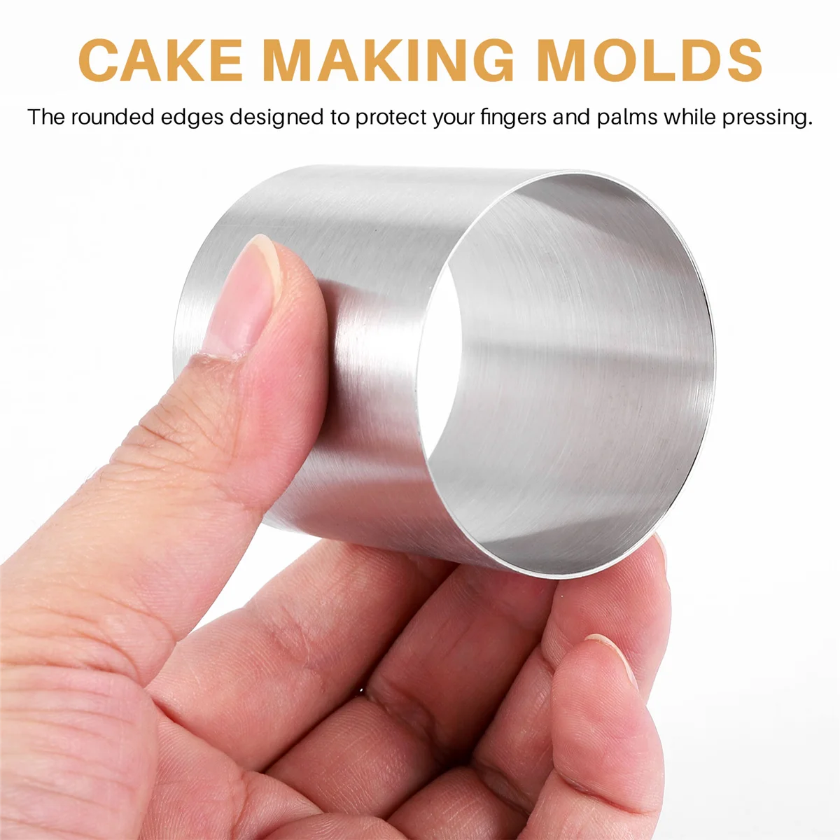 15 Pieces Stainless Steel Mousse Rings Round Biscuit Cutter Cake Mold Kitchen Baking Pastry Tool for Tart,Fondant,Etc