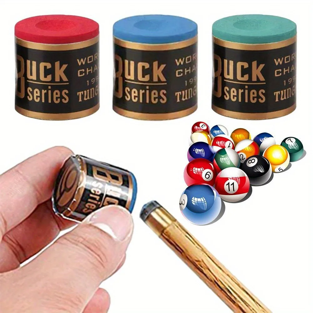 2 PCS High-Performance Pool Cue Tip Chalks - Non-Slip, Sweat-Resistant, High-Index Plastic Construction - Enhance Your Billiard