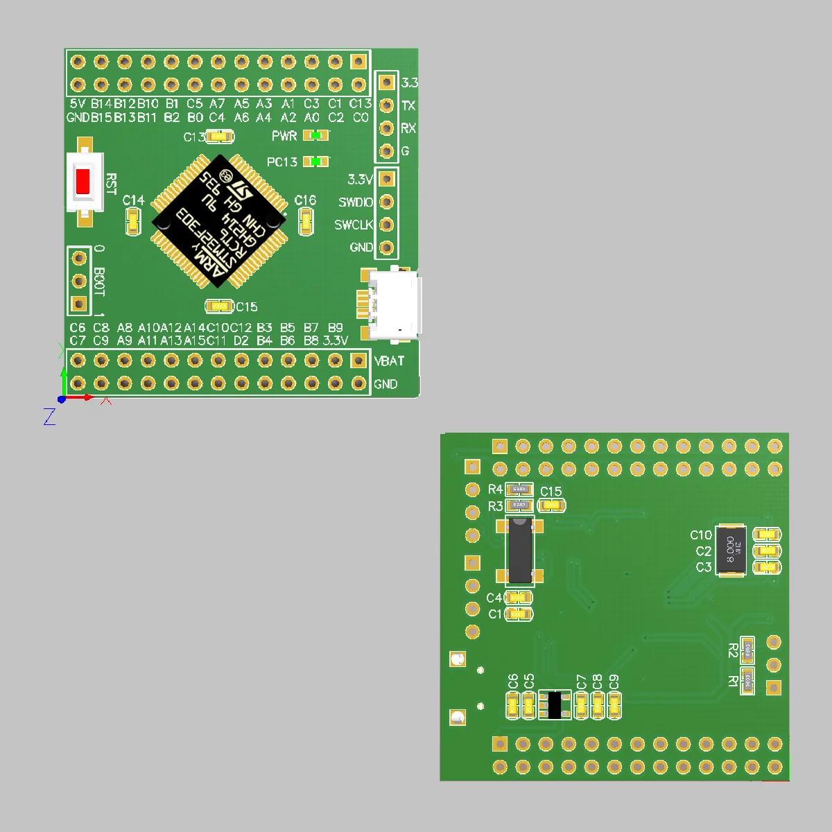 STM32F303RCT6 اللوحة الأساسية STM32F303 سعة كبيرة 64 رقاقة واحدة نظام الحواسيب الصغيرة p تعزيز التطوير