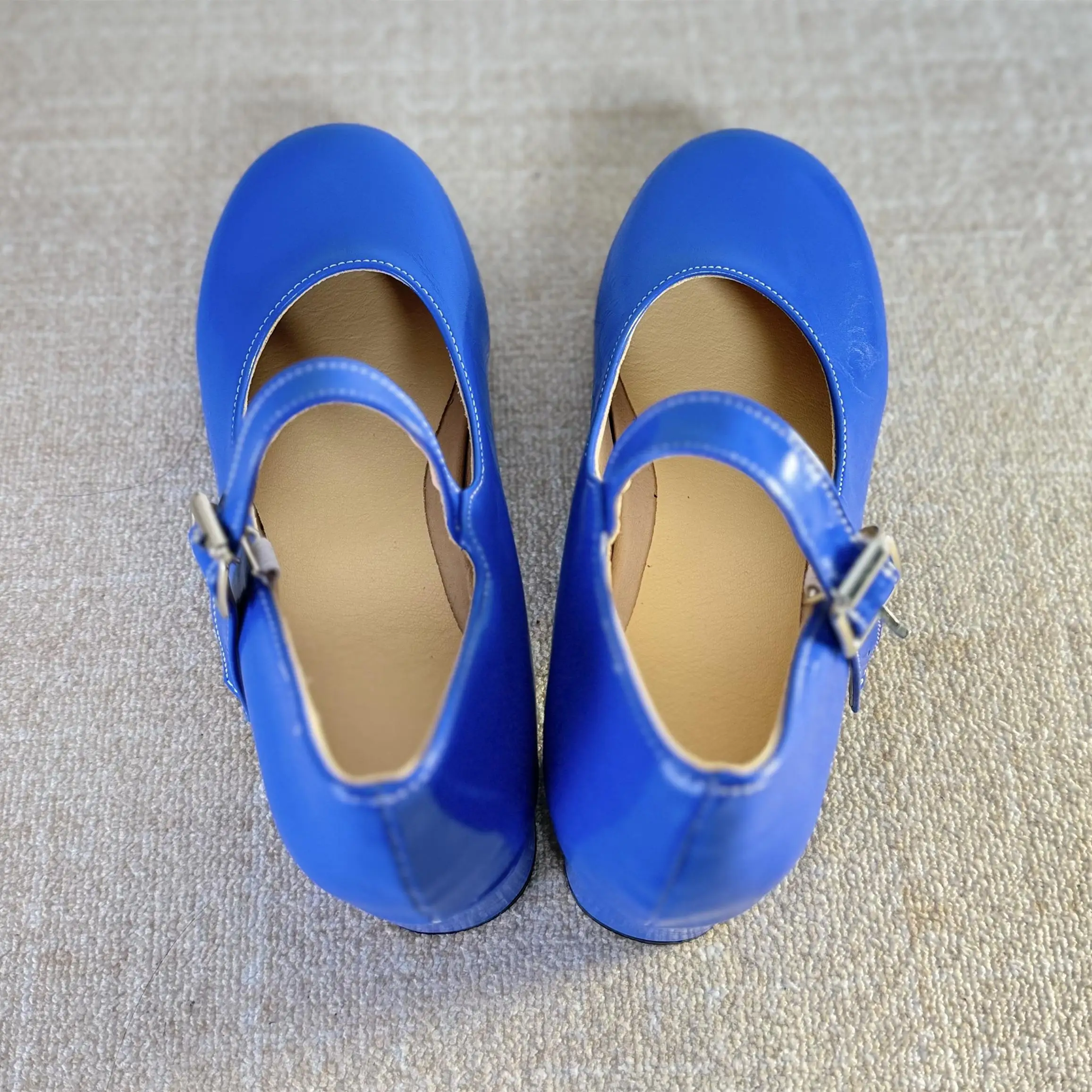 MiSide Shoes game Mita cosplay AIHASTO Мита Electronic wife Same blue patent leather cos Woman shoes Lolita Shoes Women'S Boots