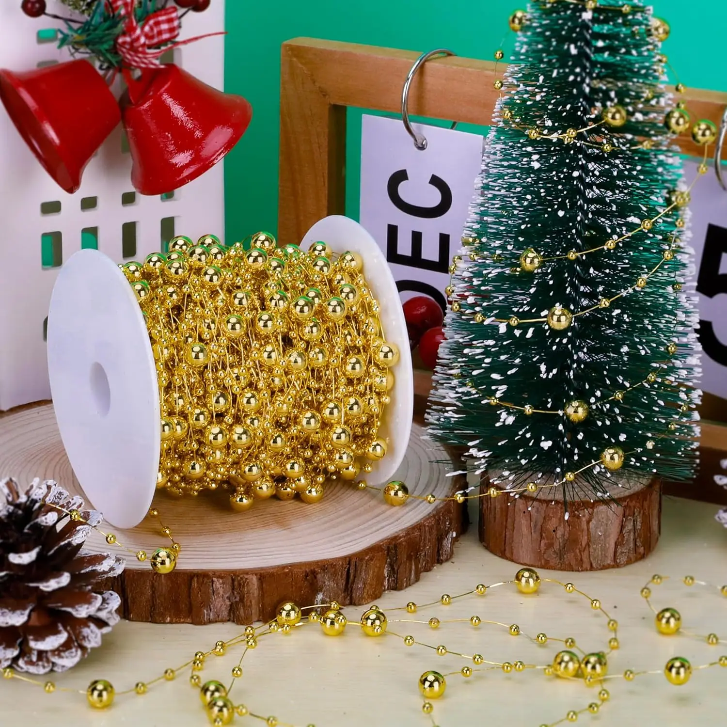 

5m/bag Decoration Bead String Christmas Wedding Thanksgiving Day Party Decoration Chain Imitation Pearl Fishing Line Bead String