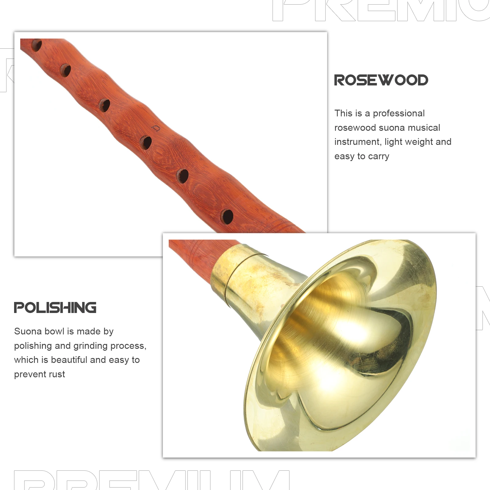 

1Set Rosewood Suona Beginner D Key Ethnic Wind Instrument Easy to Play Portable Professional Chinese Music Instrument