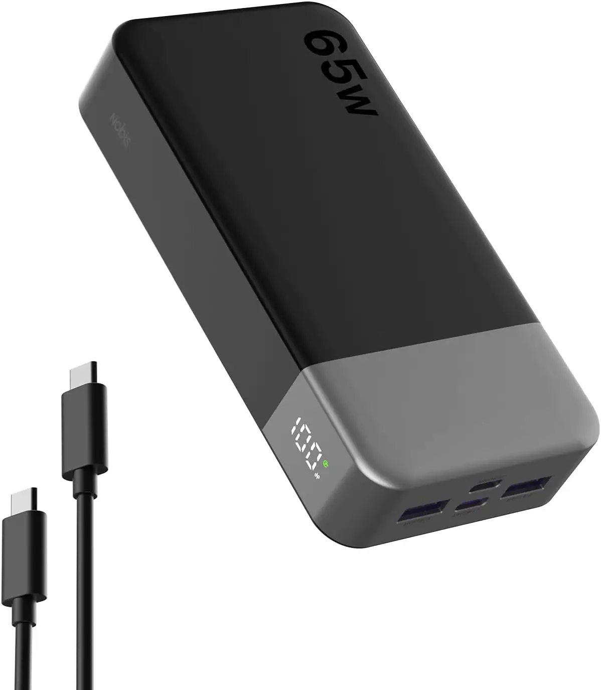 

Портативное зарядное устройство (Power Bank) 20000 мАч 65 Вт с цифровым дисплеем, быстрая зарядка для ноутбуков, телефонов, планшетов — идеально для путешествий