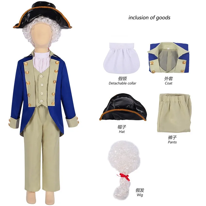 

Костюм для косплея в средневековом стиле эпохи Возрождения и стимпанка для мальчиков, форма для ролевых игр при Президенте, одежда для представлений на Хэллоуин