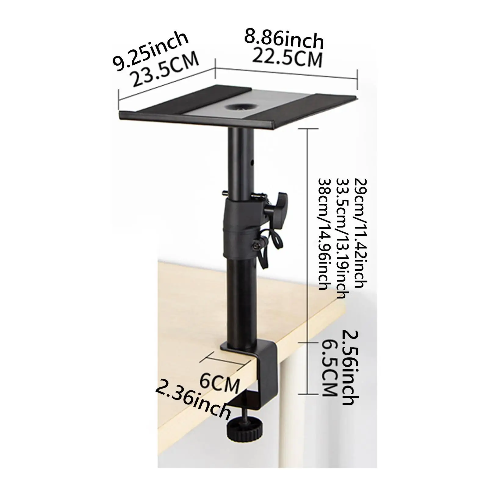 Speaker Stand Steel Adjustable Height Studio Monitor Stand Speaker Holder for Music Studio Surrounds Sound Bookshelf Speakers