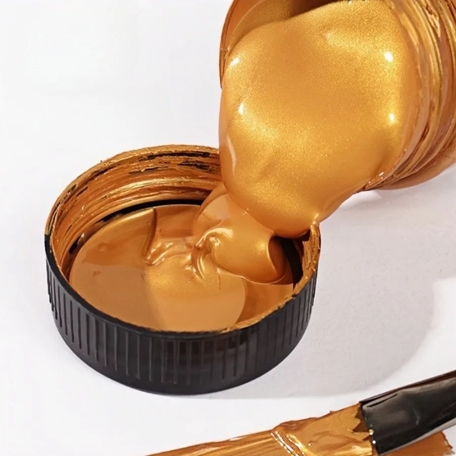 Vernice acrilica oro e argento (50ml/100ml/300ml) - vernice multisuperficie vibrante e lucida, impermeabile, resistente allo sbiadimento per canva