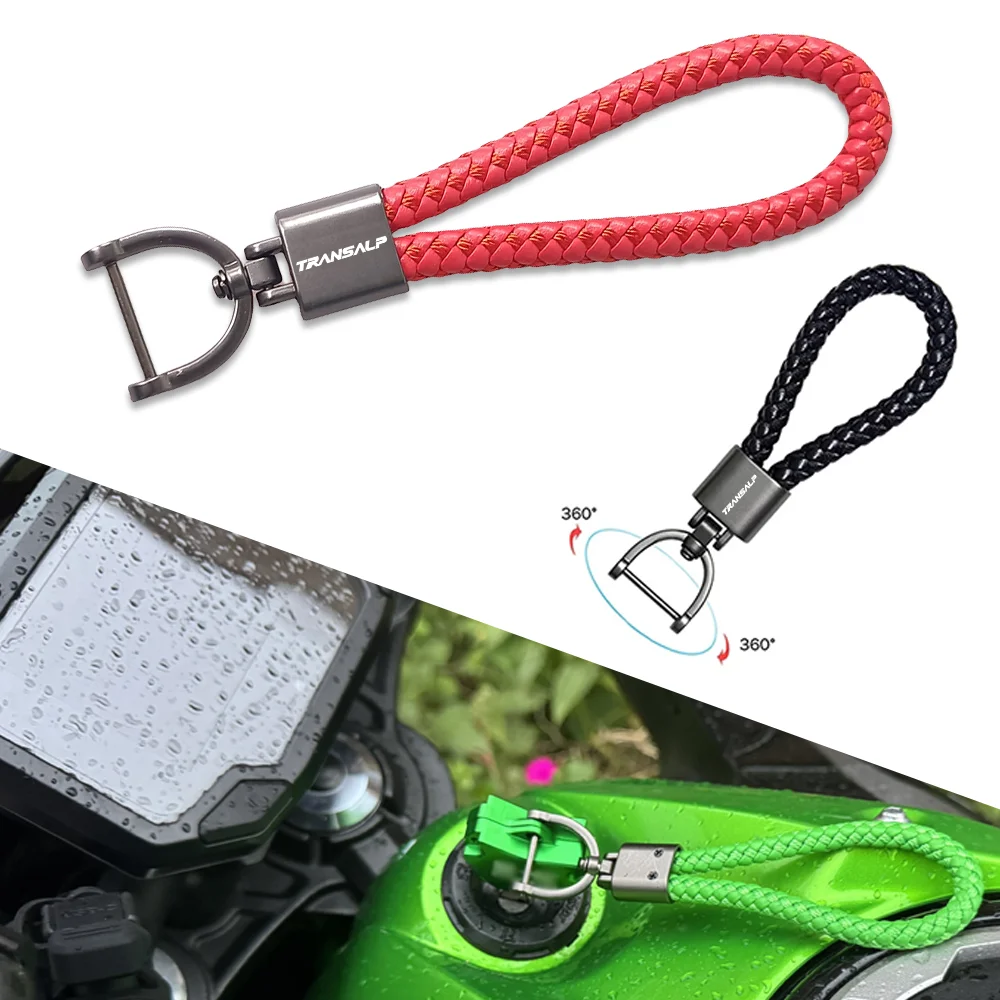 Custom Motorcycle Braided Rope Keyring Metal Keychain For Honda Transalp Xl600v Xl650v Xl750 Xl700 Xl 600 650 700 V Accessories