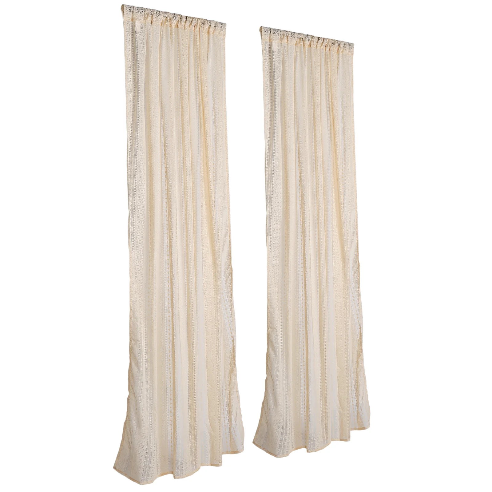 

2Pcs Sheer Vintage Curtains Lightweight Jacquard Polyester Curtains for Living Room Bedroom Kitchen Bathroom Window Drapes
