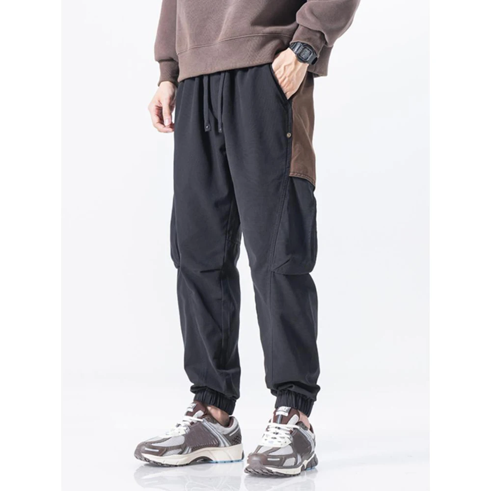 Loose Exoticism Invisible Open Crotch Outdoor Sex Large Size Men's Cargo Splicing Contrasting Casual Pants Nine-point Pant