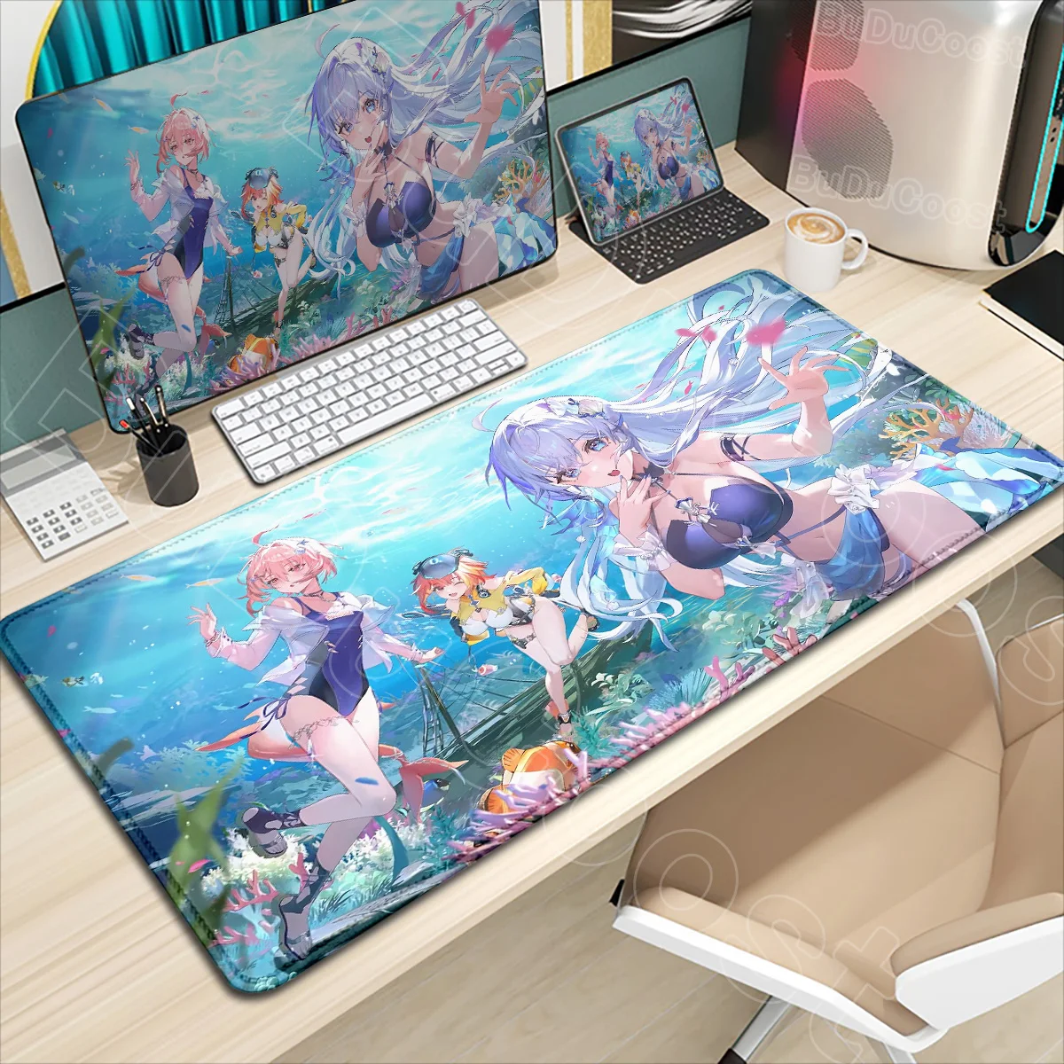 

HD Printing Game Strinova Mouse Pad Rubber Anti-Slip Mat Keyboard Mousepad Locked Edge XXL 900x400mm Desk Mat Gaming Accessories