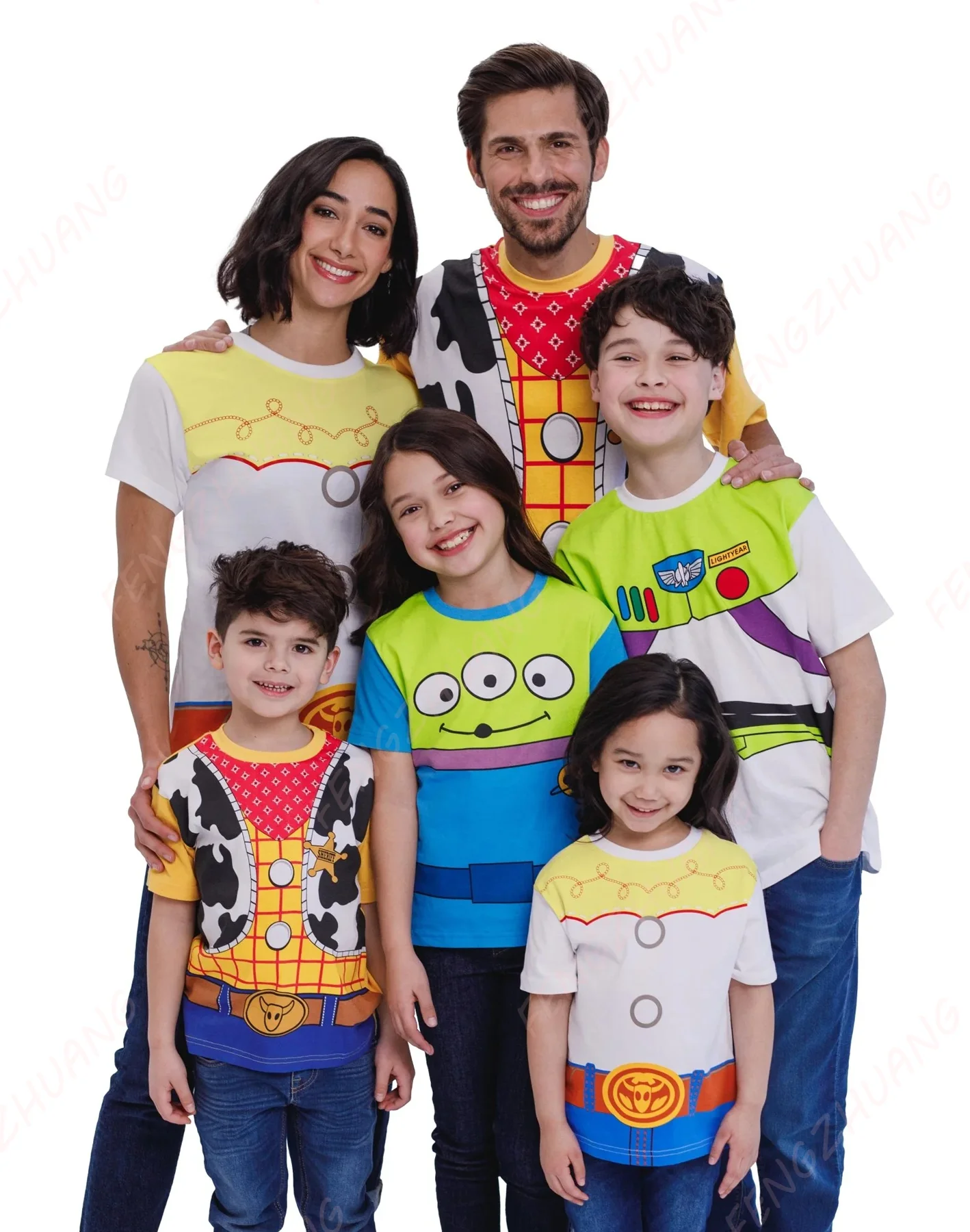 

New Disney Pixar Toy Story Matching Family Cosplay T-Shirt Summer Loose Outfit Hot Sale Faddish Casual T-shirt