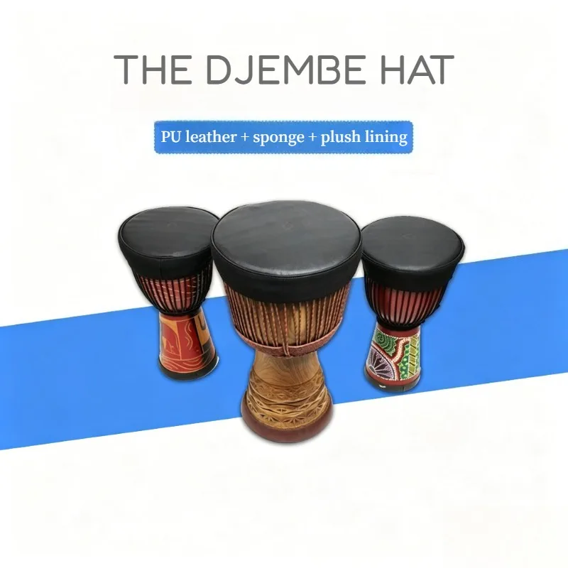 Capa de Couro Espessa e Silenciosa para Djembe, Confortável, à Prova de Umidade e Choque, Acessório para Instrumento Musical de Percussão Africana