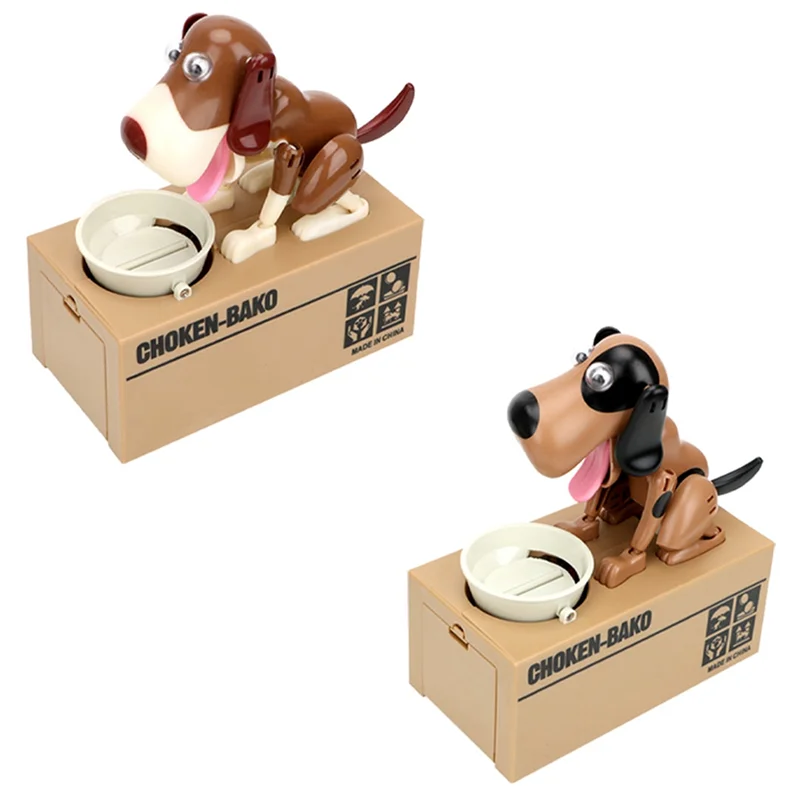 H-W B Electronic Piggy Bank Money Box Automated Cartoon Robotic Dog Steal Children's Coin Saving Bank Plastic Kids Gift Easy To