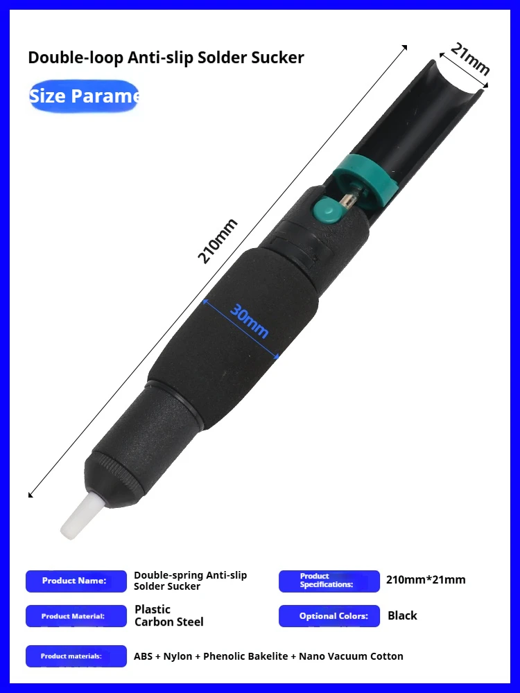 

A powerful large-sized soldering iron, a manual soldering iron for removing solder dross, and a tool for desoldering