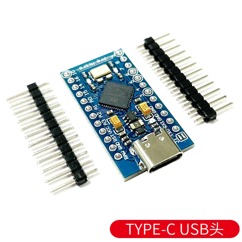 1PCS New and Original Pro Micro 5V/16MHZ Module Bootloader Dla Arduino MINI USB/Micro USB Z 2 Wiersz Głowica Pinowa  ATMEGA32U4
