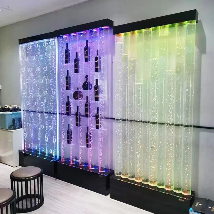 

Customization.Water Fall Fountain Wall Indoor Size 4x6 Large Screen Acrylic Led Bubble Water Curtain Wall