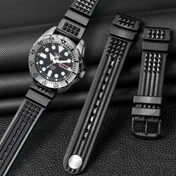 For Seiko SRP601J1 Water ghost canned Watch diving strap waterproof Bracelet men silicone black blue Sport strap 20mm 22mm