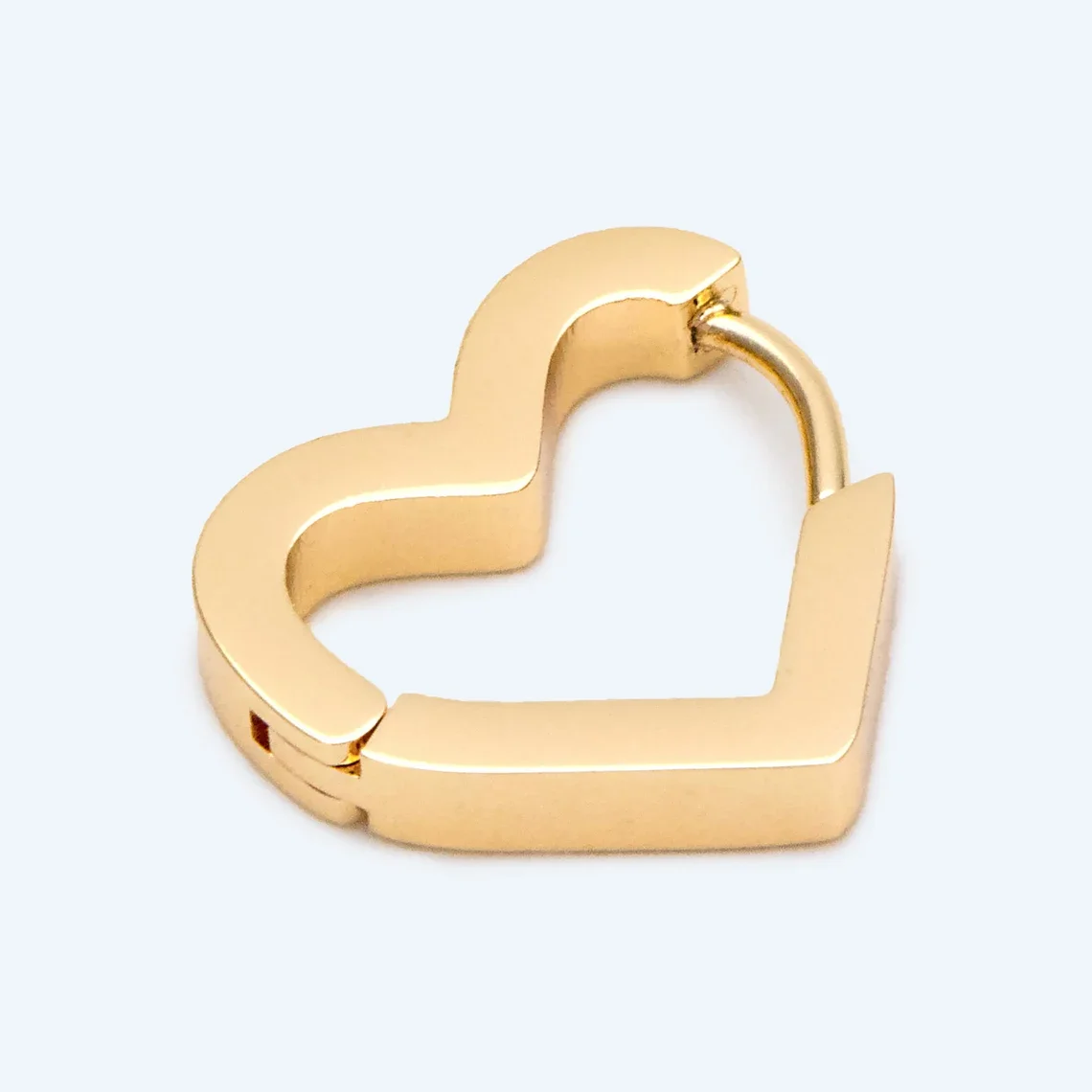 

18K Gold Plated Stainless Steel Heart Huggie Earrings Hoop Earring Components