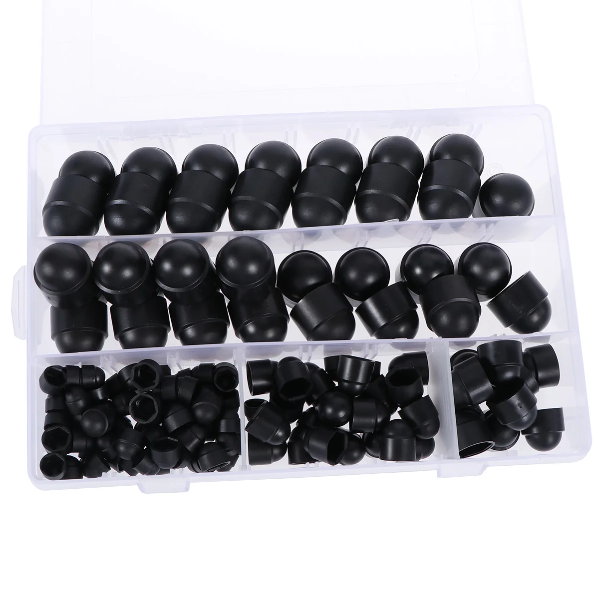 145 Pcs Hexagon Domed Head Cap Nut Caps Covers Detachable Hexagonal Protectors Black