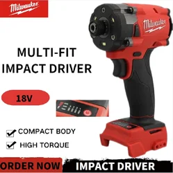 Milwaukee-taladro de impacto de Motor sin escobillas, destornillador de reparación de camiones y automóviles, herramientas eléctricas, batería de litio de 18V, 300N.M, 1/2