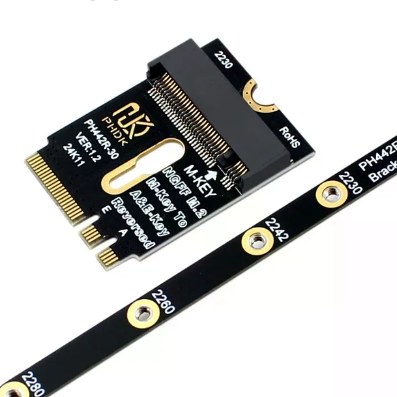 Hot Sale! M.2 A+E To NVME SSD Adapter M2 WIFI Interface A/E Key To M Key PCIE 4.0 Riser Card With Bracket For 2230 2242 2260 228