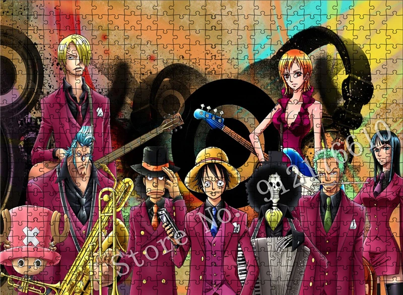 One Piece Franky 300/500/1000 Pieces Japanese Anime Jigsaw Puzzle Educational Puzzles Decompressed Diy Games Home Decor