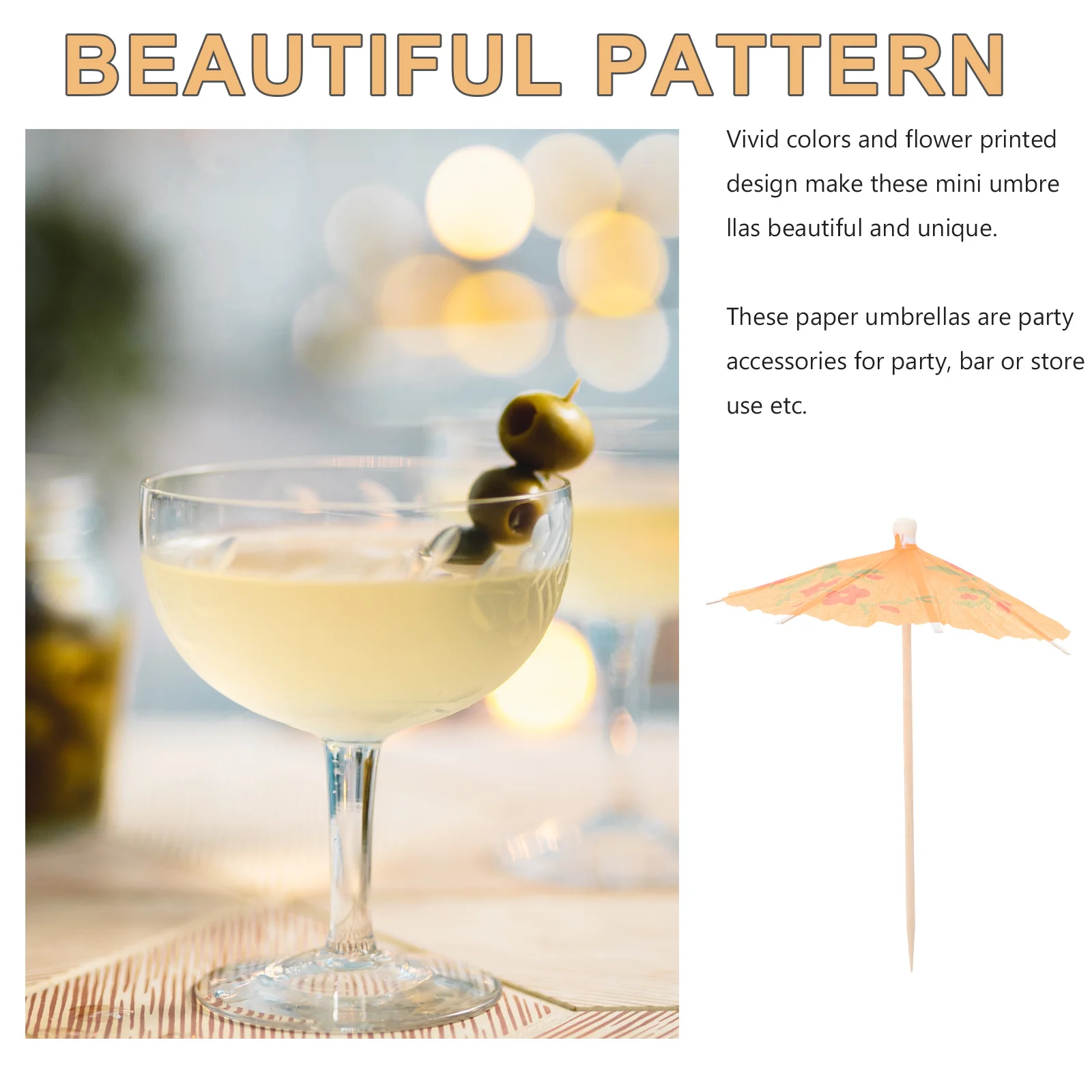 

50pcs Decorative Umbrella Picks Eco-Friendly Paper Wood Cocktail Drink Skewers For Party Summer Tropical Events Bar Kitchen