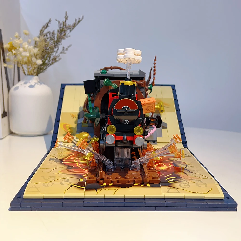 JJ9059 JIE-STAR Ideasm Magic train Books Railway Track 889pcs Building Blocks Toy Home Decoration Assembly ModeL