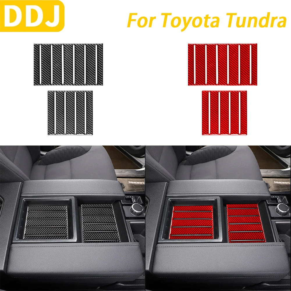

Для Toyota Tundra Sequoia 2022-2024 автомобильные аксессуары из углеродного волокна, центральный подлокотник, панель, декоративная крышка, декоративная наклейка