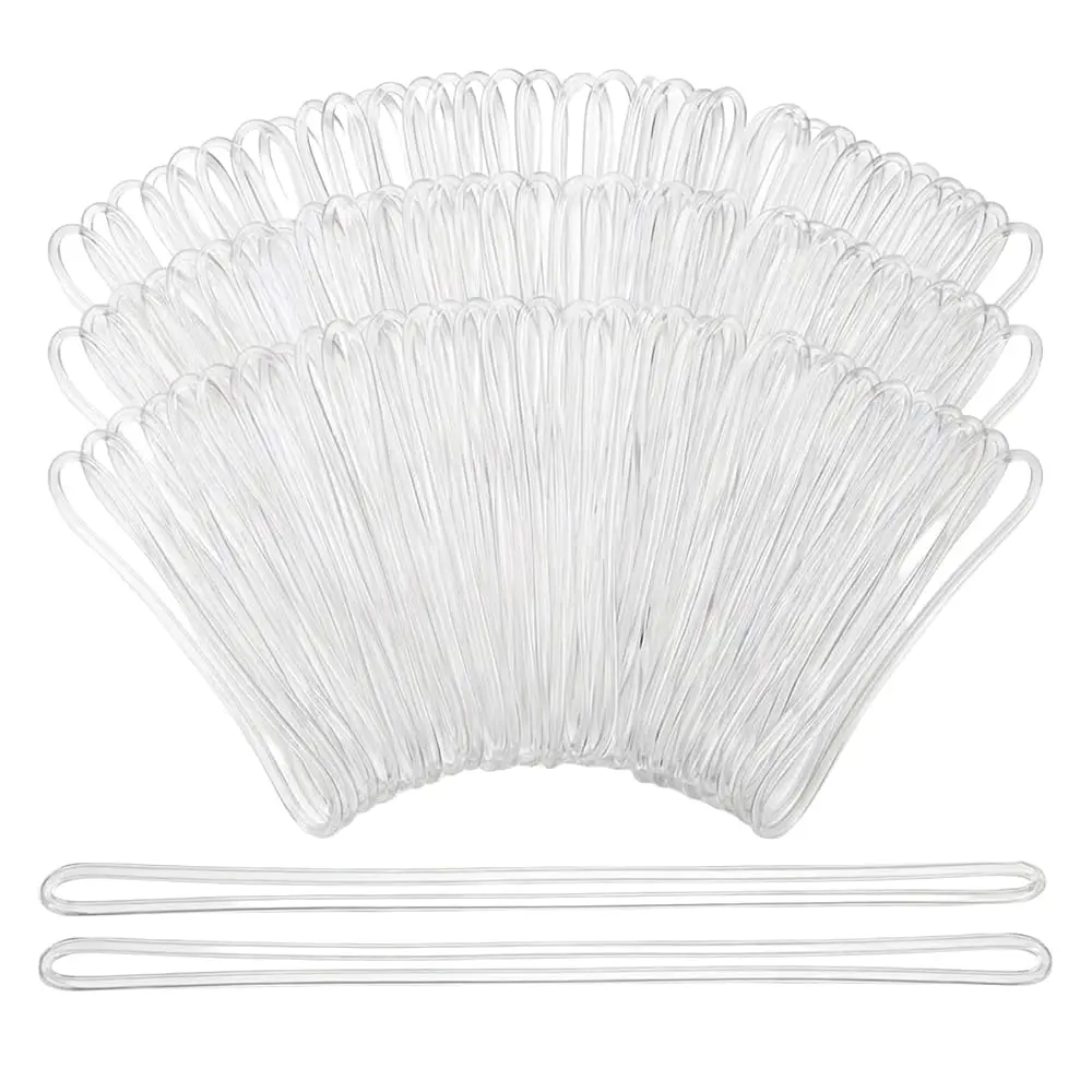 

110 шт. пластиковых петель для багажа длиной 6,5 дюймов, прозрачные петли из ПВХ для именных бирок, ремешки для сумок, петли для багажных бирок (прозрачные)