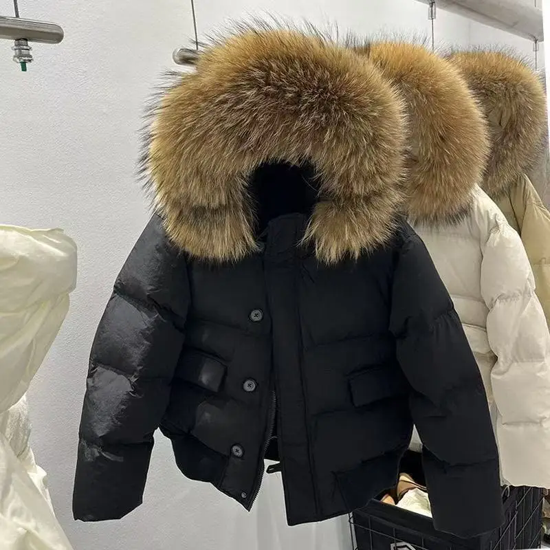 Children's Fur Collar Down Jacket Winter Clothing Thickened Warm Western Style Boys Girls Casual Cotton Jacket Top 6-14 Year