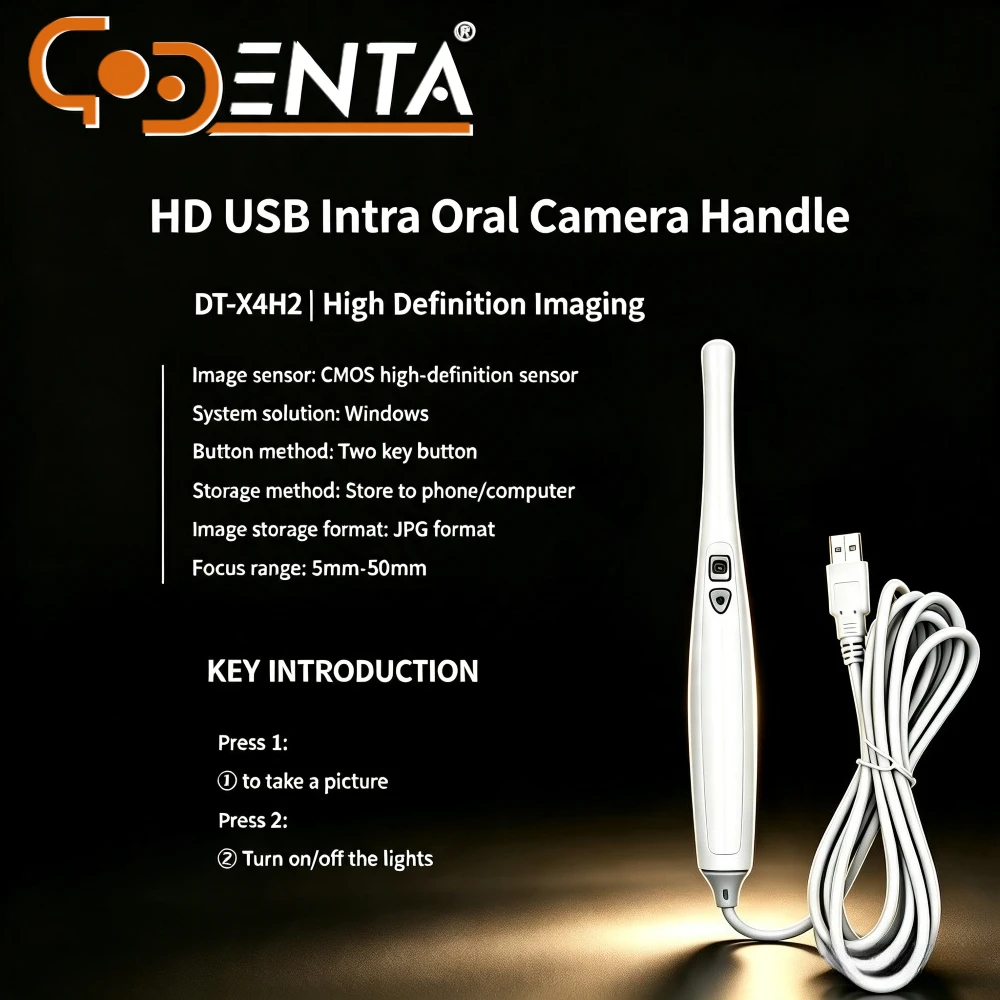 Dental Wired Intraoral Camera 8 LED Light HD Sensor Imaging 3‑in‑1 Connector Precise Visual Effect For Dentist Oral Inspection