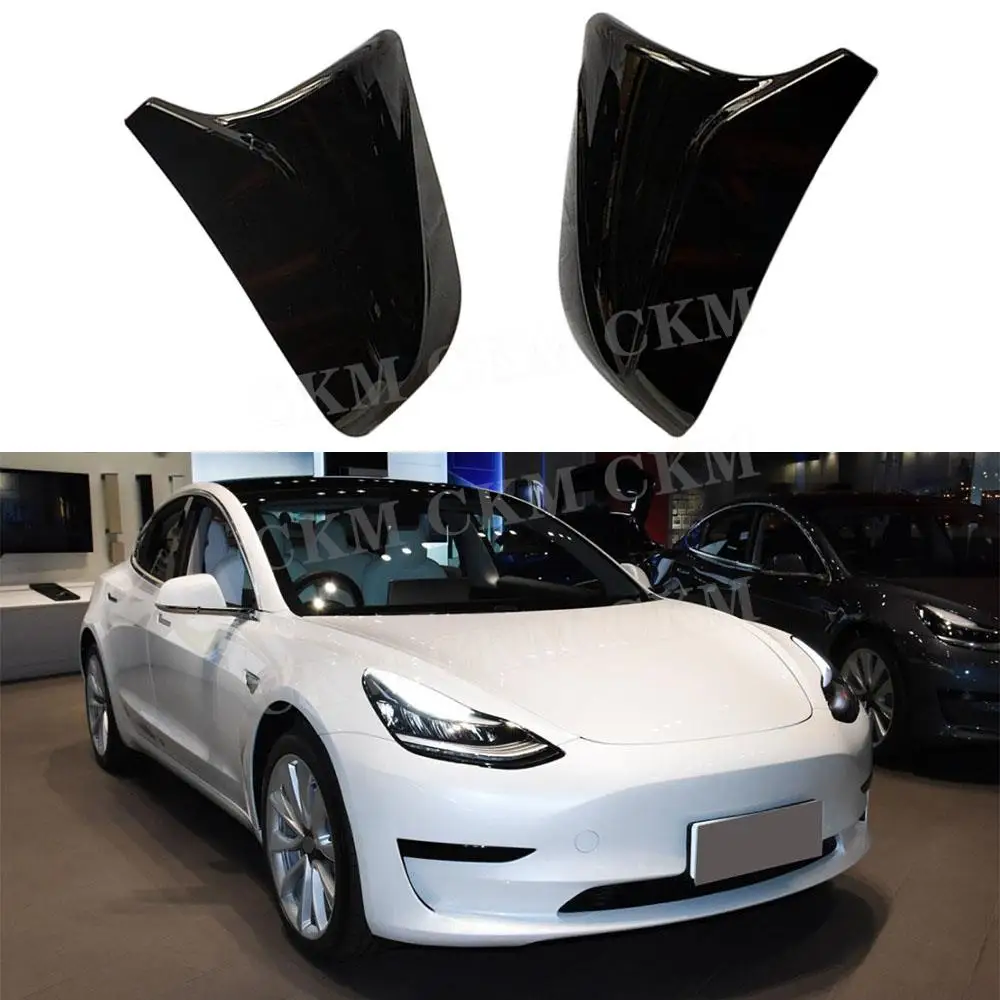 

ABS Glossy Black Car Side RearView Mirror Cover Caps Shell Replacement Body Kits For Tesla Model 3 2017+ Accessories