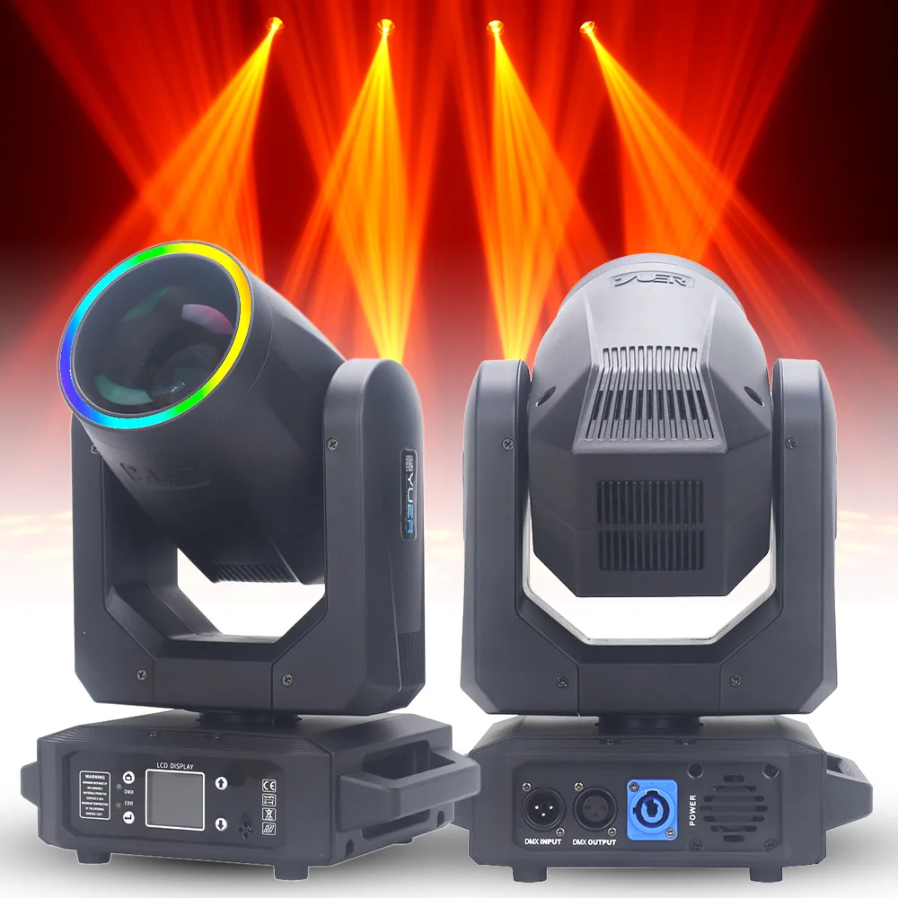 

YUER LED 200W Beam Spot Strobe Rainbow Effect Party Dj Disco Wedding Decoration Moving Head Stage Ligthing Projector Lamp