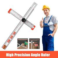 High Precision Angle Adjustable Ruler Woodworking Scribe Drawing Marking Gauge Crossed-Cut T-type Ruler Measuring Tools