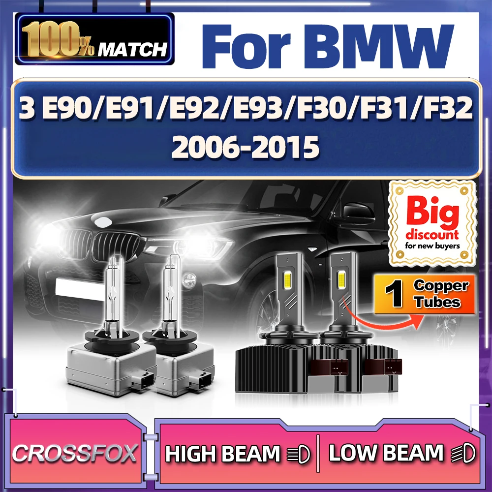 

CROSSFOX светодиодные автомобильные фары, ксеноновые HID фары 6000K Plug & Play для BMW 3 E90/E91/E92/E93/F30/F31/F32 2006 2007-2013 2014 2015