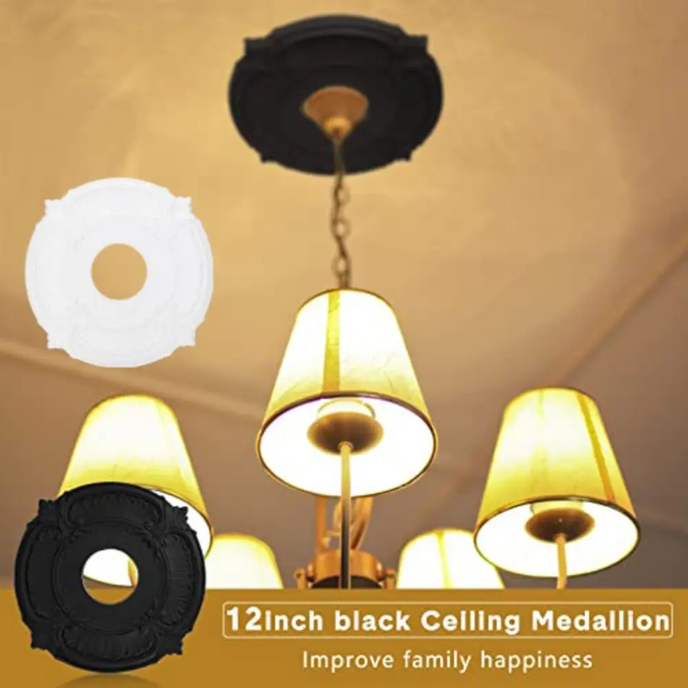 

Round Shape Ceiling Medallions 12in Size Split Design Chandelier Plate Elegant Trim Decorative Panel Decorative Ceiling Rose
