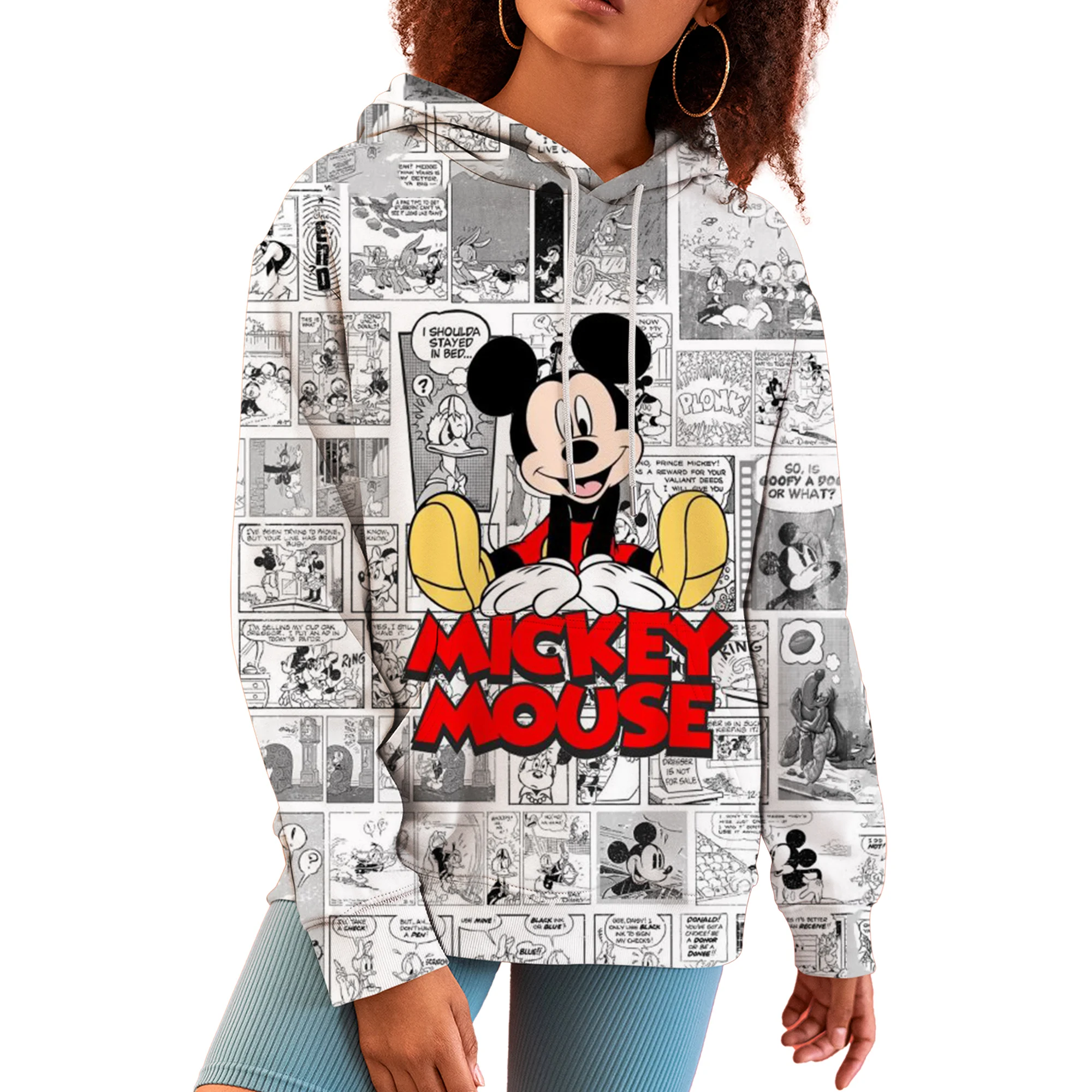 Fashion Design Women\'s Disney Mickey Mouse Hoodies Autumn Female Casual Long Sleeved Basic Clothes Woman Sweatshirt Loose Top