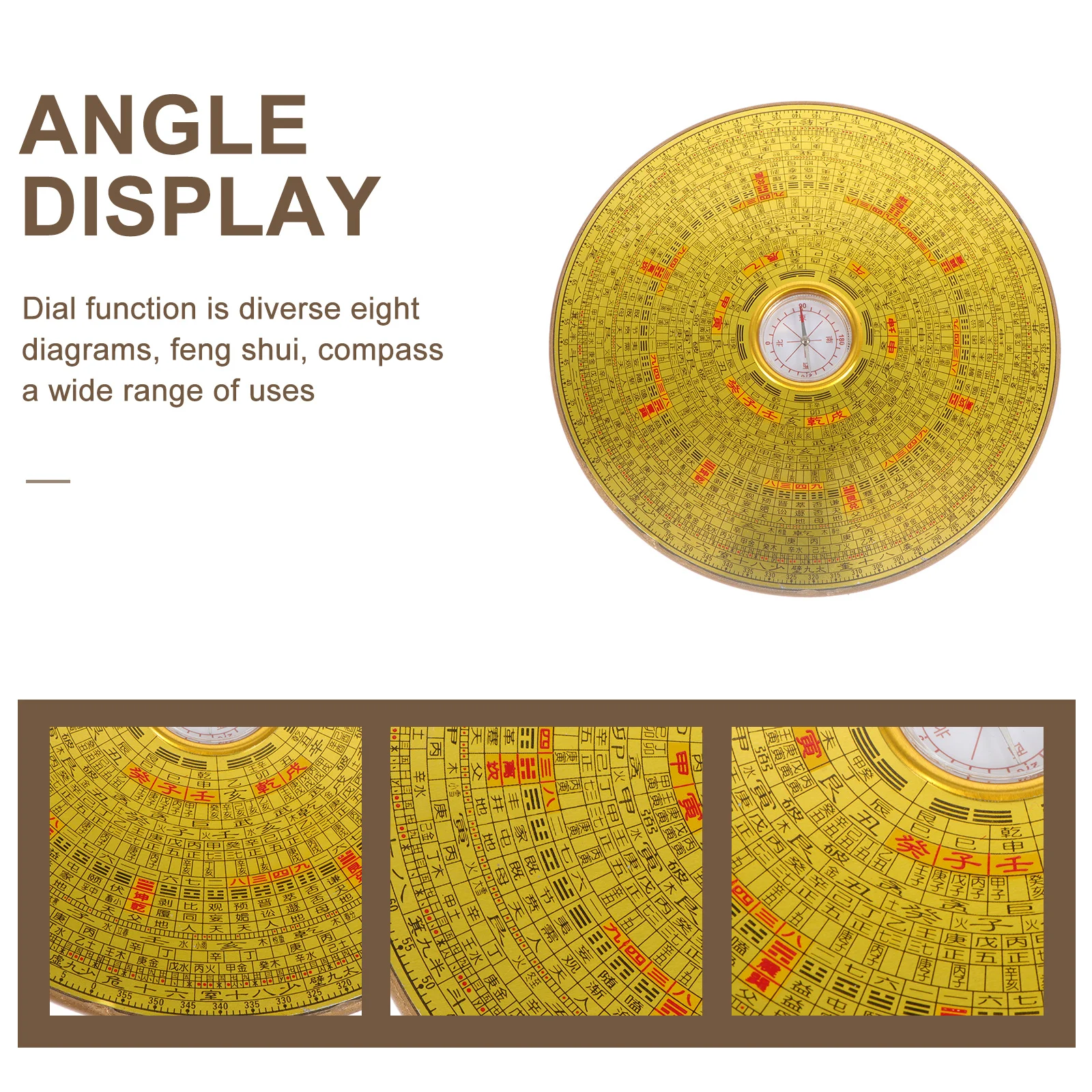 

1pc Alloy Compass Chinese Style Feng Shui Decorative Tool Lightweight Portable For Home Office Car Travel Gift Compass