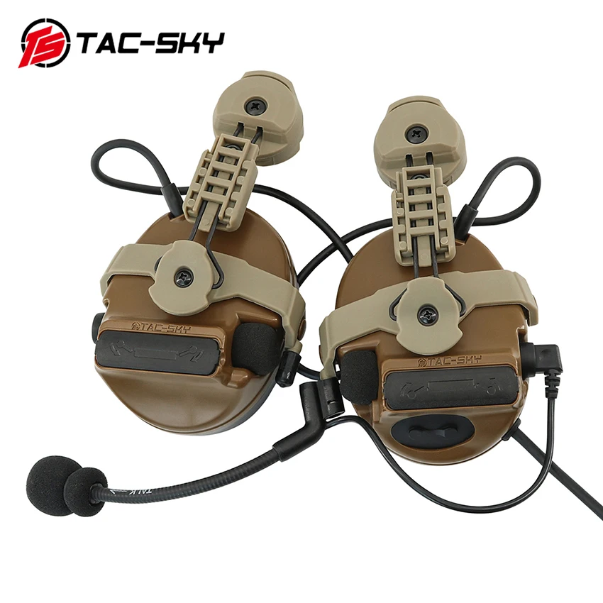 

TS TAC-SKY COMTA III Hearing Protection Hunting Shooting Tactical Helmet ARC Track Mount C3 Walkie Talkie PTT Tactical Headset