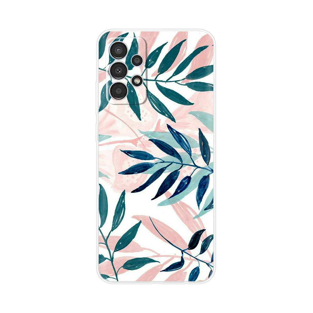 For Samsung Galaxy A53 5G Case Colorful Flower Painted Cover 6.5'' Clear Silicone Phone Case For Samsung A53 A 53 5G Soft Fundas