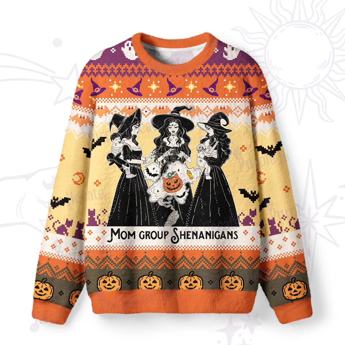 Y2K Women's Autumn and Winter Season Top, Home Casual Hoodie, Witch Print Loose Long Sleeved Hoodie S-XXXL Size